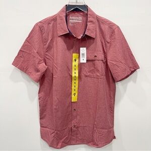 Avalanche Short Sleeve Button Down Shirt Small Pink